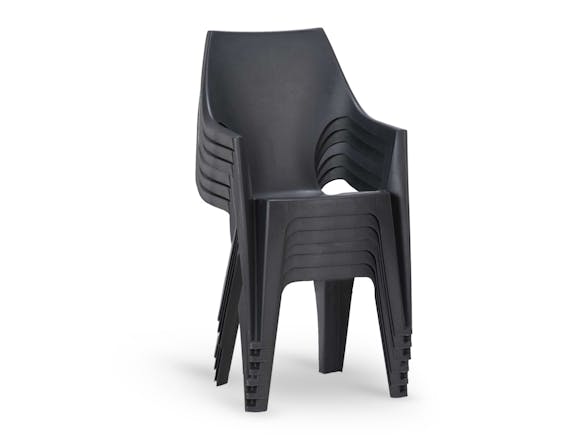 Keter Allibert Dante Low Back Chair Black - 6 Pack