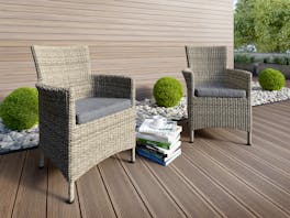 Elba Rattan Outdoor Dining Chairs - Pair
