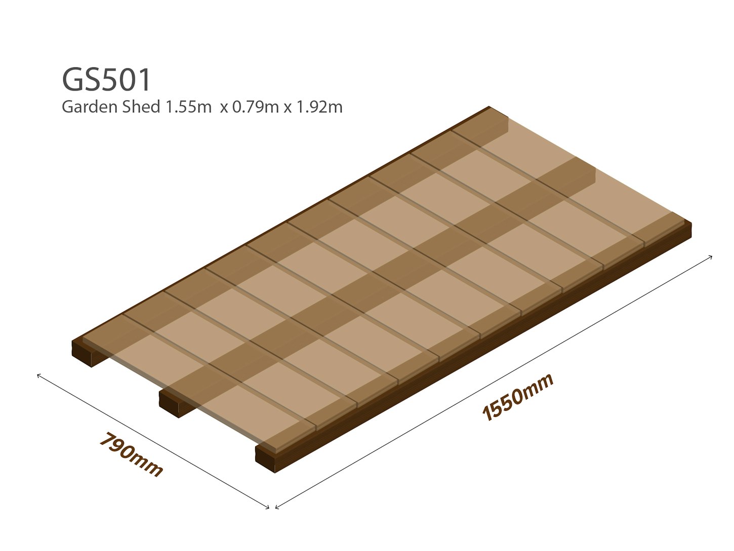 Garden Shed Wooden Floor Kit 1 55m X 0 79m Flooring Steel