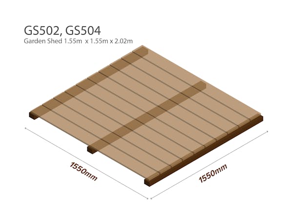 Garden Shed Wooden Floor Kit 1.55m x 1.55m