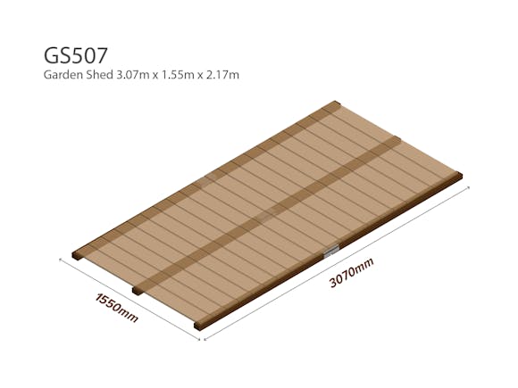 Garden Shed Wooden Floor Kit 3.07m x 1.55m - Flooring 