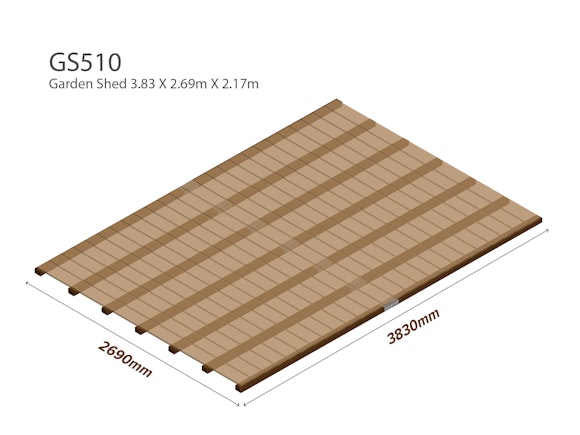 Garden Shed Wooden Floor Kit 3.83m x 2.69m - Flooring 