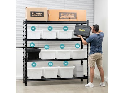 Storage Crate Opaque 30L - 6 Pack - Garage Storage - Shelving
