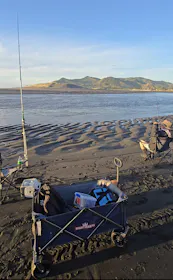 Mighty Carts Folding Beach Cart Navy — photo by Forrest