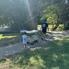 Mighty Carts Safari Beach Cart with Awning — photo by LP